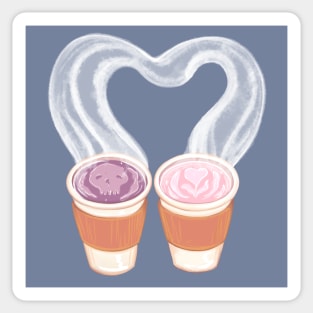 With Marshall Lee and Gary Prince, It's Coffee Time! - Adventure Time / Fionna and Cake fan art Sticker
